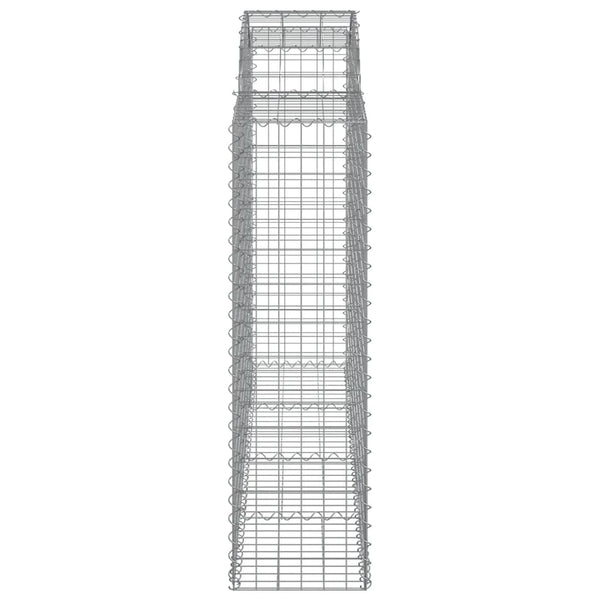Gabionen mit Hochbogen 13Stk. 200x50x140/160cm Verzinktes Eisen
