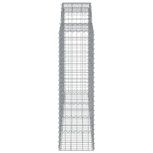 Gabionen mit Hochbogen 15Stk. 200x50x140/160cm Verzinktes Eisen