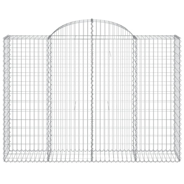 Gabionen mit Hochbogen 18Stk. 200x50x140/160cm Verzinktes Eisen