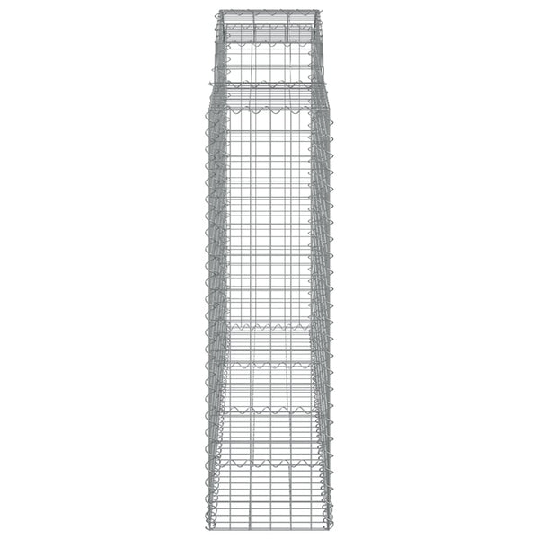 Gabionen mit Hochbogen 18Stk. 200x50x140/160cm Verzinktes Eisen