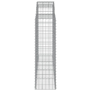 Gabionen mit Hochbogen 25Stk. 200x50x140/160cm Verzinktes Eisen