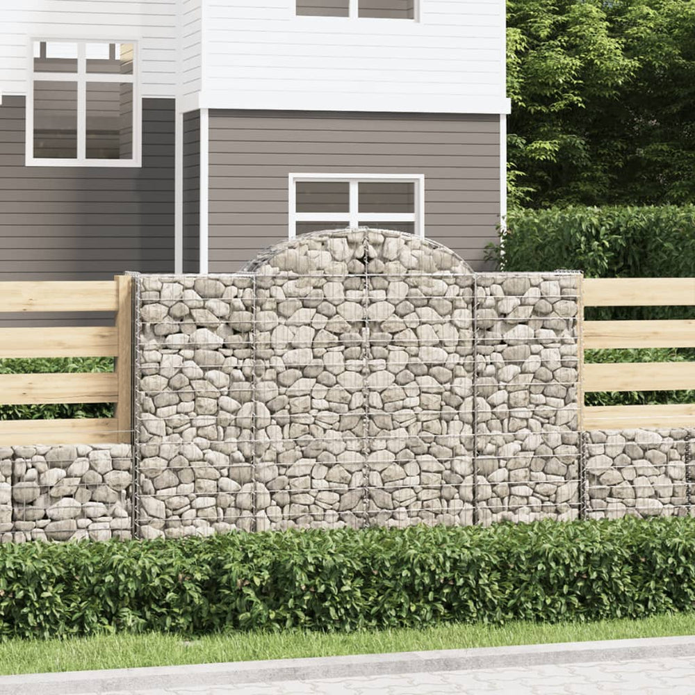 vidaXL Gabions avec arc surélevé 25 pcs 200x50x140/160cm Fer galvanisé
