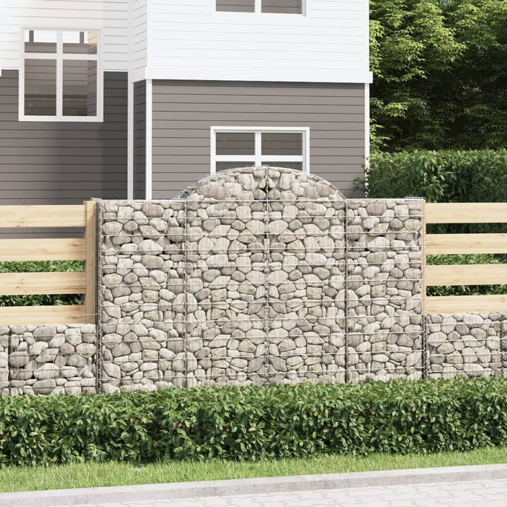 vidaXL Gabions avec arc surélevé 30 pcs 200x50x140/160 cm Fer galvanisé