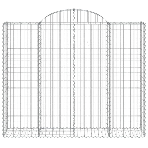 Gabionen mit Hochbogen 2 Stk. 200x50x160/180cm Verzinktes Eisen