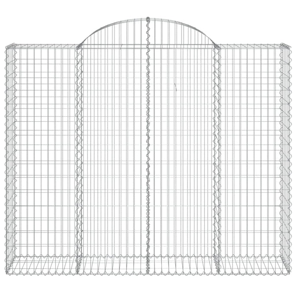 Gabionen mit Hochbogen 5 Stk. 200x50x160/180cm Verzinktes Eisen
