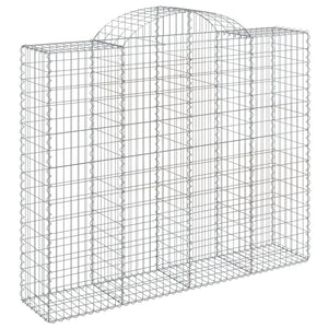 Gabionen mit Hochbogen 6 Stk. 200x50x160/180cm Verzinktes Eisen