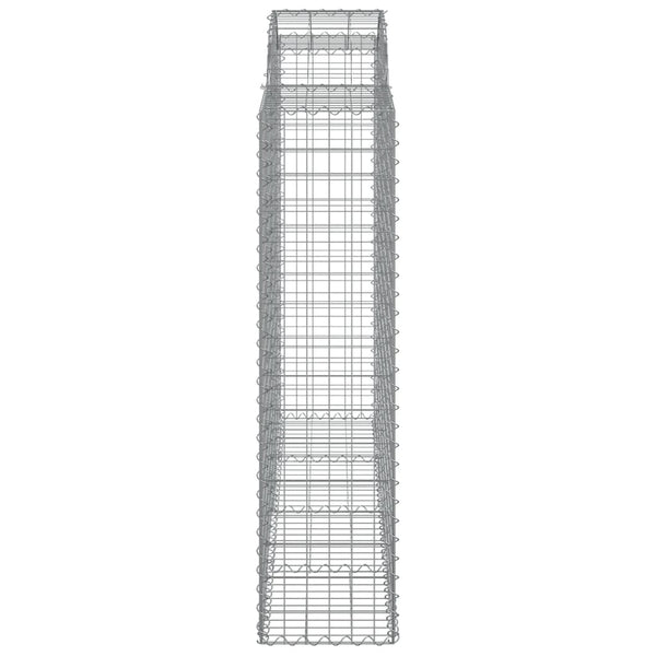 Gabionen mit Hochbogen 6 Stk. 200x50x160/180cm Verzinktes Eisen