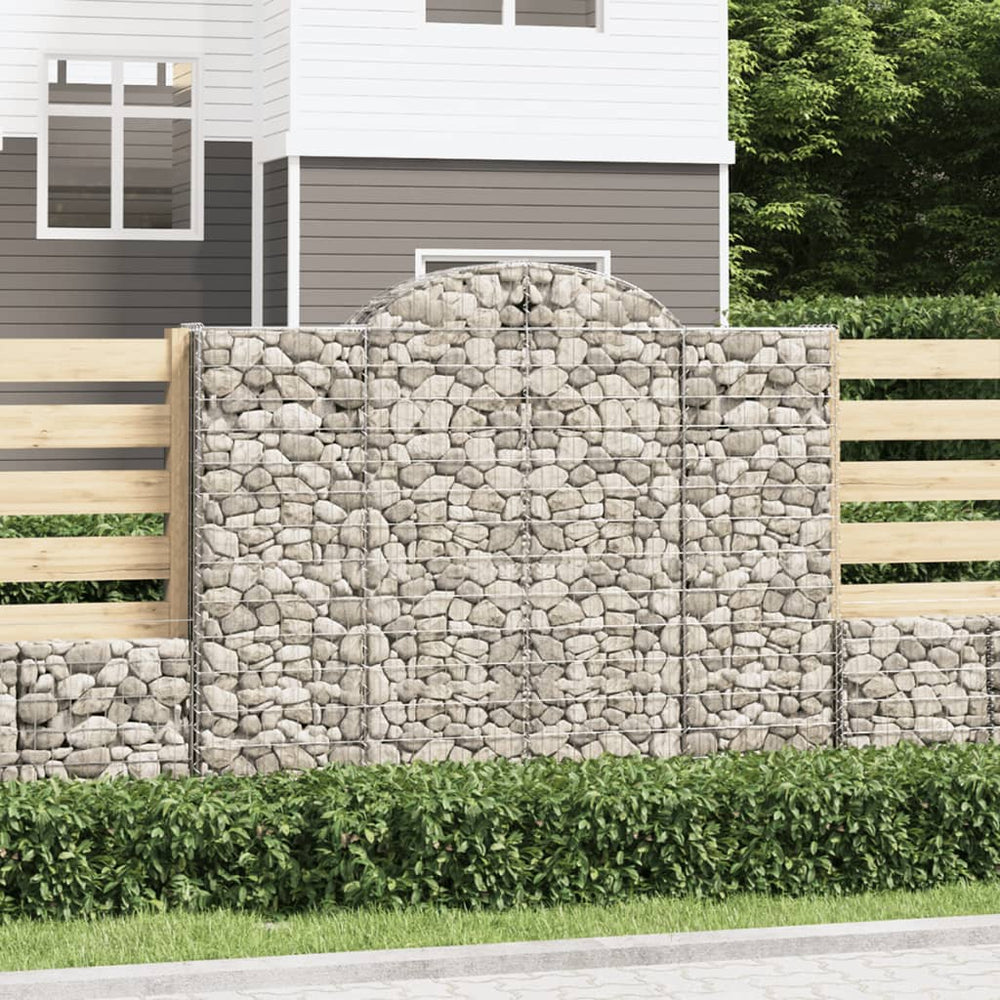 vidaXL Gabions avec arche haute 6 pcs 200x50x160/180cm Fer galvanisé