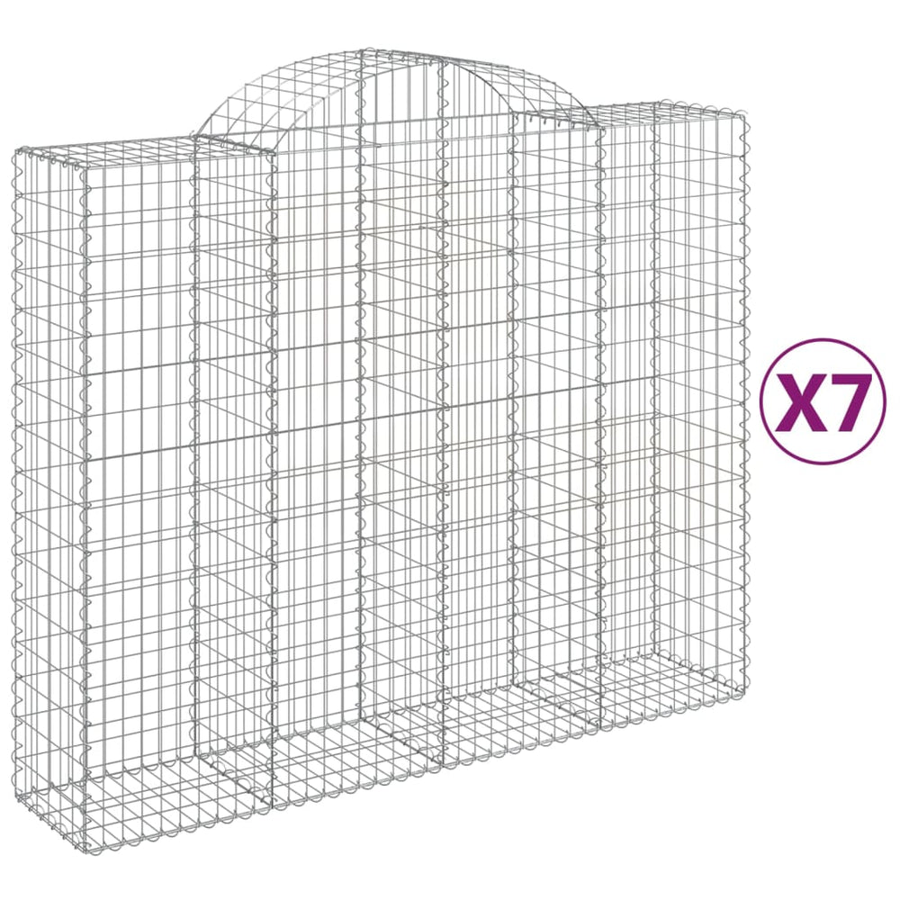 vidaXL Gabions avec arche haute 7 pcs 200x50x160/180cm Fer galvanisé