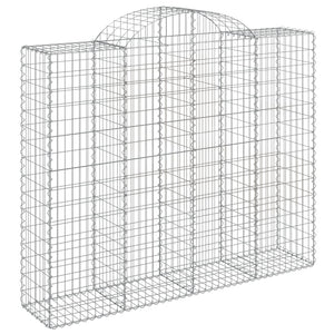 Gabionen mit Hochbogen 8 Stk. 200x50x160/180cm Verzinktes Eisen