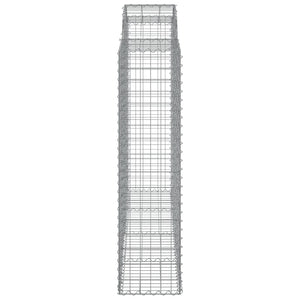 Gabionen mit Hochbogen 8 Stk. 200x50x160/180cm Verzinktes Eisen