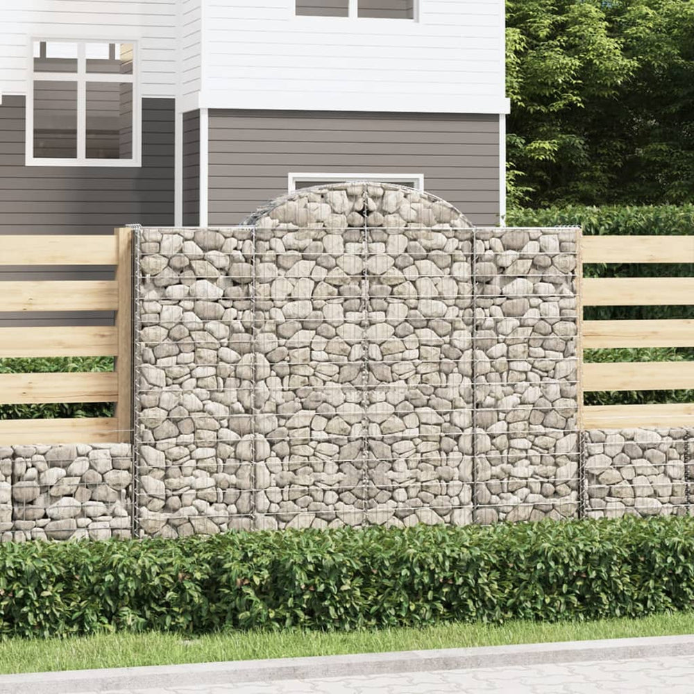 vidaXL Gabions à arc surélevé 9 pcs 200x50x160/180cm Fer galvanisé