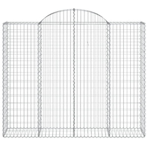 Gabionen mit Hochbogen 14Stk. 200x50x160/180cm Verzinktes Eisen