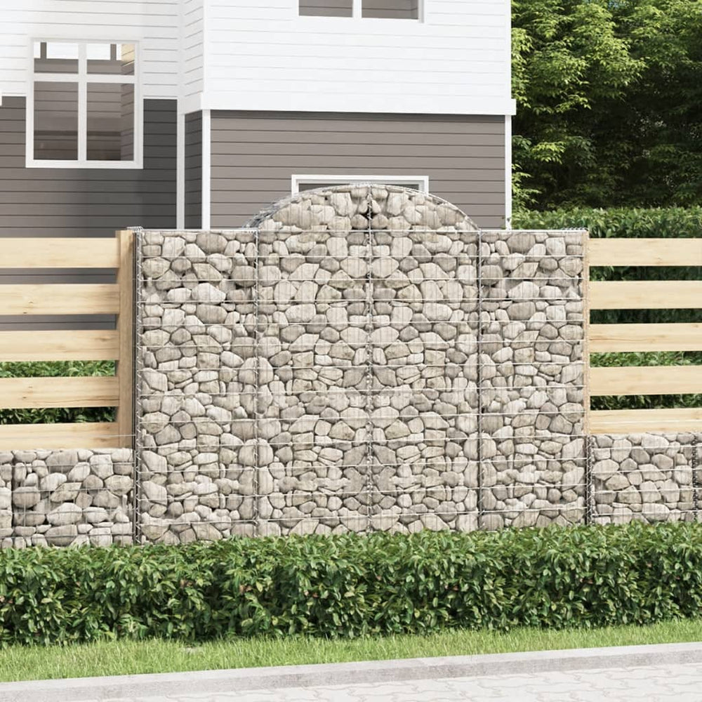 vidaXL Gabions à arche surélevée 14 pcs 200x50x160/180cm Fer galvanisé