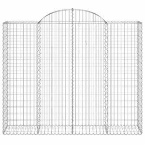 Gabionen mit Hochbogen 15Stk. 200x50x160/180cm Verzinktes Eisen