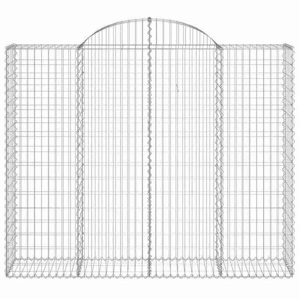 Gabionen mit Hochbogen 15Stk. 200x50x160/180cm Verzinktes Eisen