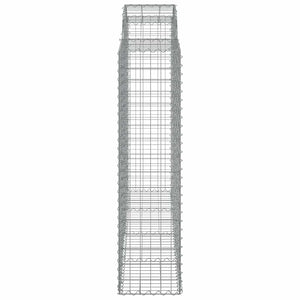 Gabionen mit Hochbogen 15Stk. 200x50x160/180cm Verzinktes Eisen