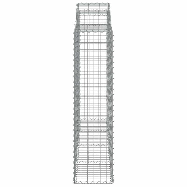 Gabionen mit Hochbogen 15Stk. 200x50x160/180cm Verzinktes Eisen