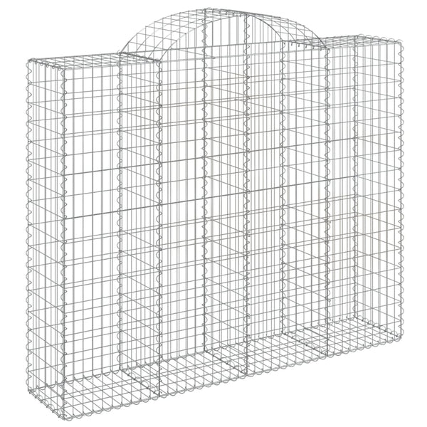 Gabionen mit Hochbogen 20Stk. 200x50x160/180cm Verzinktes Eisen