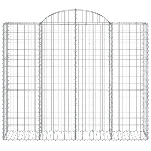 Gabionen mit Hochbogen 20Stk. 200x50x160/180cm Verzinktes Eisen