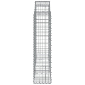 Gabionen mit Hochbogen 25Stk. 200x50x160/180cm Verzinktes Eisen
