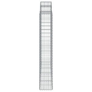 Gabionen mit Hochbogen 2 Stk. 200x50x180/200cm Verzinktes Eisen