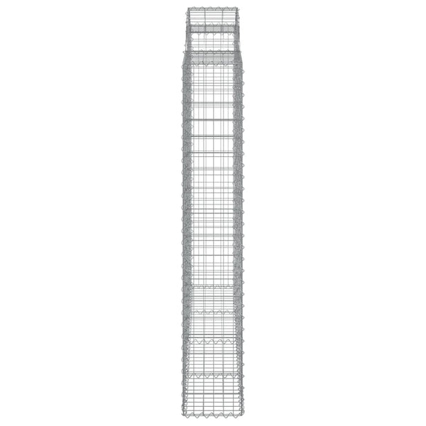 Gabionen mit Hochbogen 3 Stk. 200x50x180/200cm Verzinktes Eisen