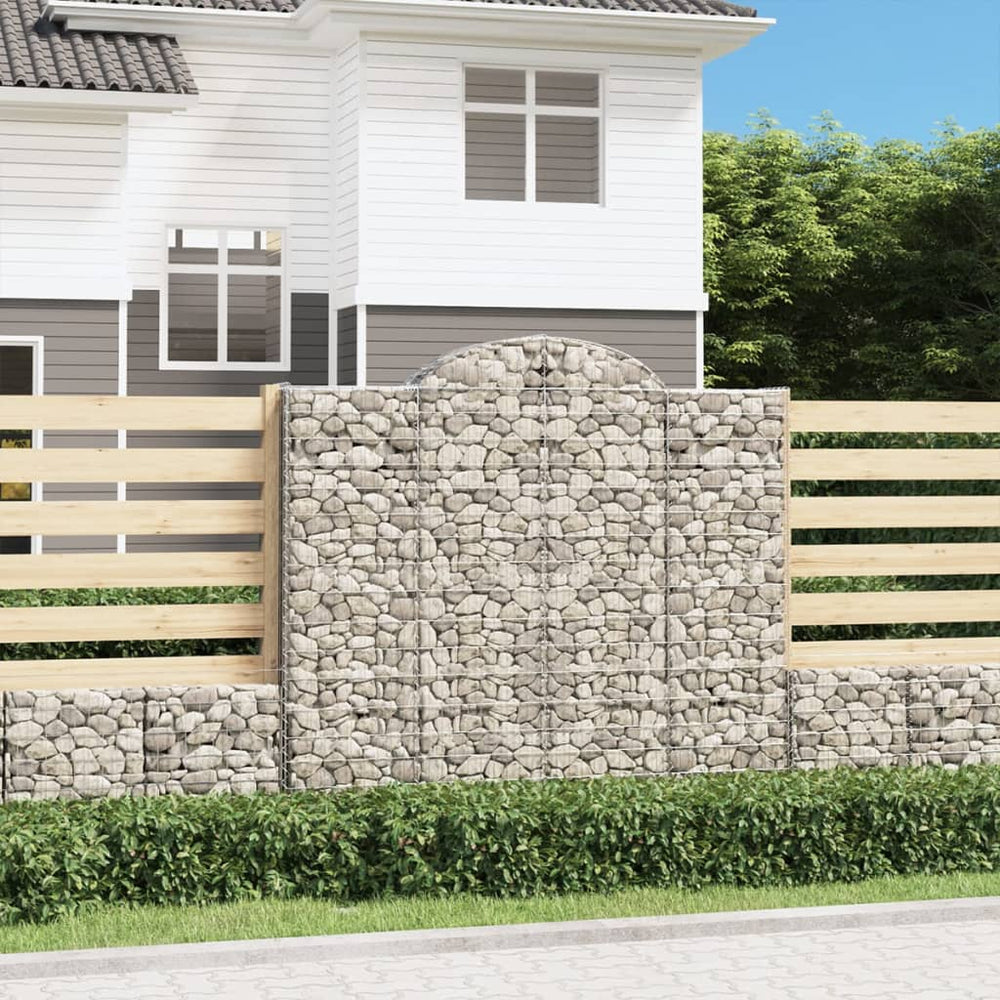 vidaXL Gabions avec arche 3 pces 200x50x180/200cm Fer galvanisé