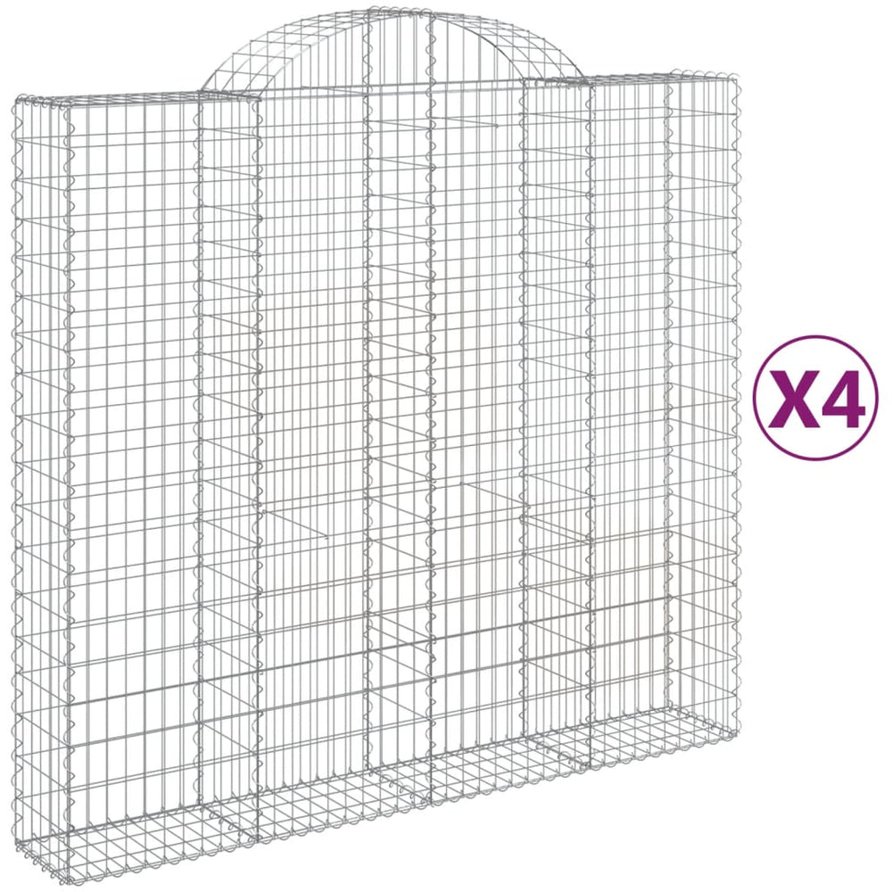vidaXL Gabions avec arche 4 pcs 200x50x180/200 cm Fer galvanisé