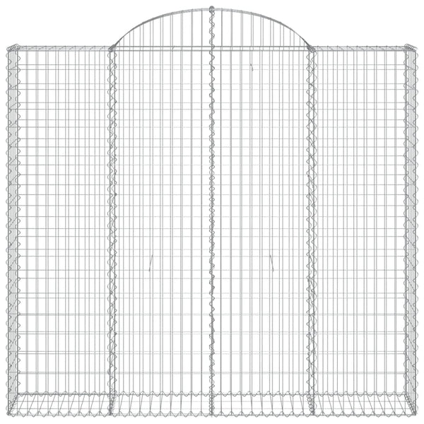 Gabionen mit Hochbogen 4 Stk. 200x50x180/200cm Verzinktes Eisen