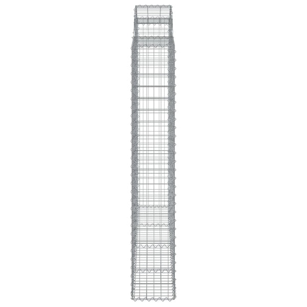 Gabionen mit Hochbogen 4 Stk. 200x50x180/200cm Verzinktes Eisen