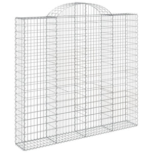 Gabionen mit Hochbogen 6 Stk. 200x50x180/200cm Verzinktes Eisen