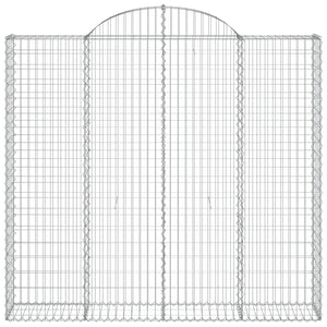 Gabionen mit Hochbogen 6 Stk. 200x50x180/200cm Verzinktes Eisen