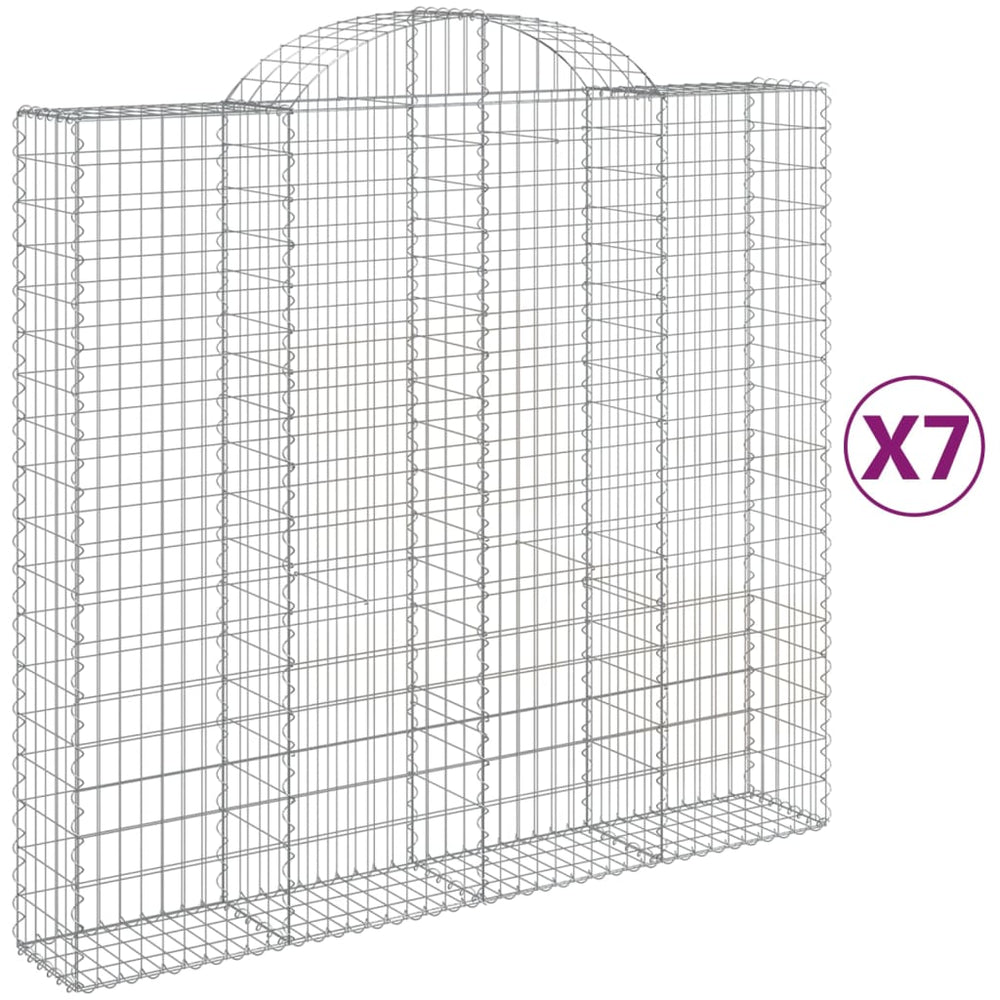 vidaXL Gabions avec arche haute 7 pcs. 200x50x180/200cm Fer galvanisé