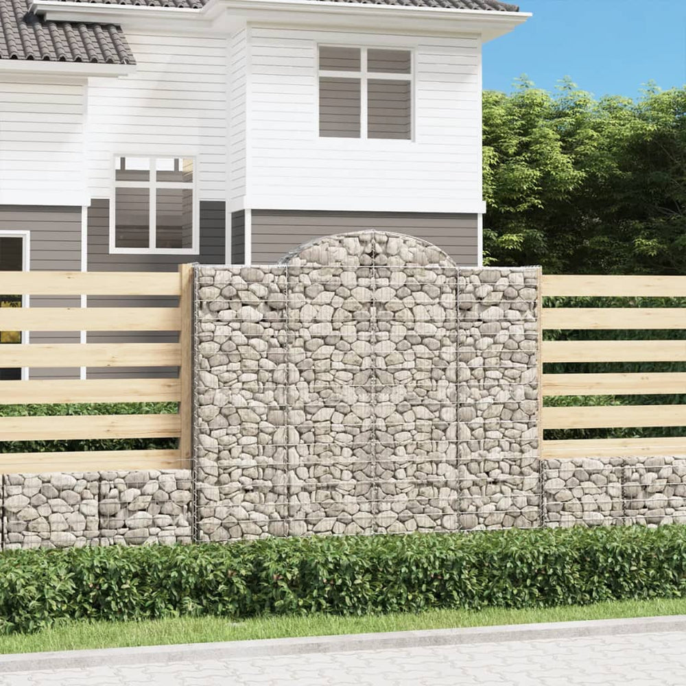 vidaXL Gabions avec arche haute 7 pcs. 200x50x180/200cm Fer galvanisé