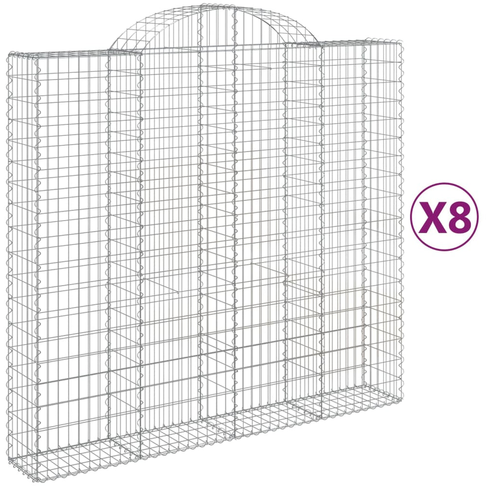 vidaXL Gabions avec arche haute 8 pcs. 200x50x180/200cm Fer galvanisé