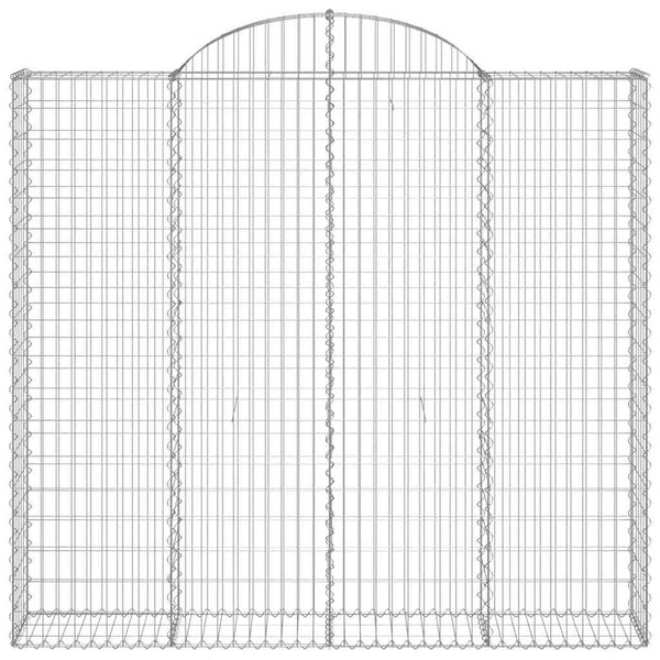 Gabionen mit Hochbogen 9 Stk. 200x50x180/200cm Verzinktes Eisen