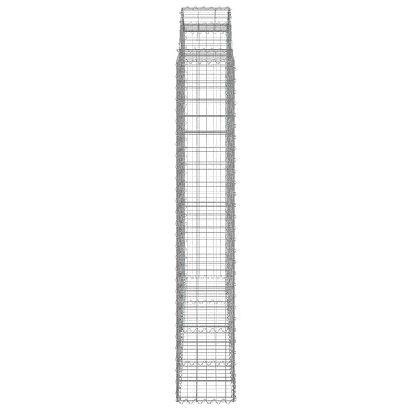 Gabionen mit Hochbogen 9 Stk. 200x50x180/200cm Verzinktes Eisen