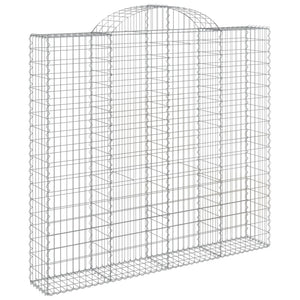 Gabionen mit Hochbogen 10Stk. 200x50x180/200cm Verzinktes Eisen