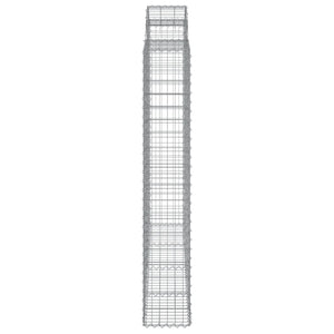 Gabionen mit Hochbogen 10Stk. 200x50x180/200cm Verzinktes Eisen