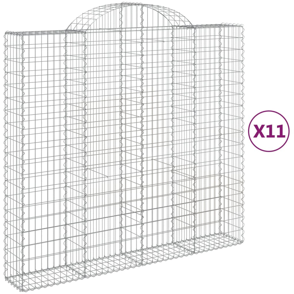 vidaXL Gabions avec arche 11 pcs 200x50x180/200cm Fer galvanisé