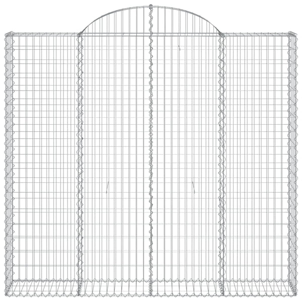Gabionen mit Hochbogen 18Stk. 200x50x180/200cm Verzinktes Eisen
