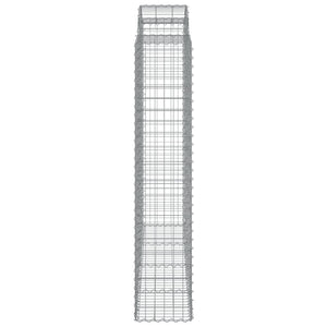 Gabionen mit Hochbogen 2 Stk. 200x50x200/220cm Verzinktes Eisen