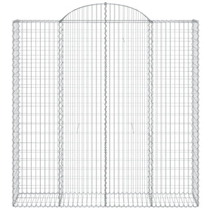 Gabionen mit Hochbogen 3 Stk. 200x50x200/220cm Verzinktes Eisen