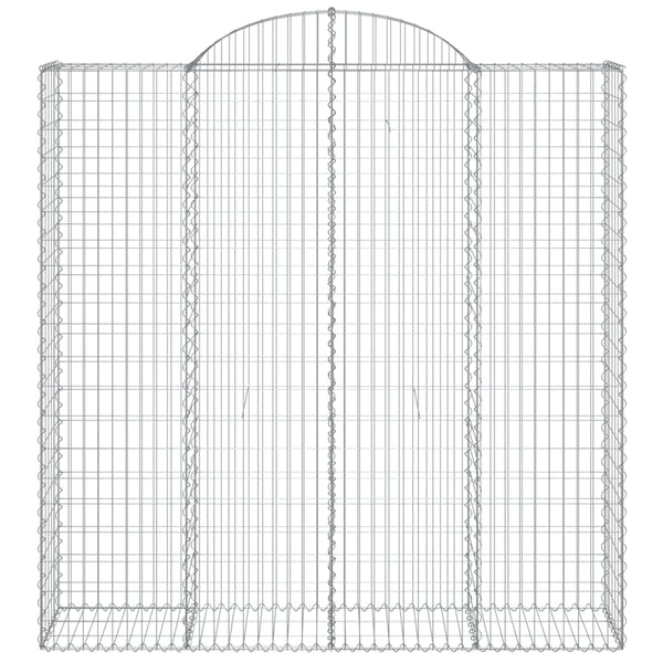 Gabionen mit Hochbogen 4 Stk. 200x50x200/220cm Verzinktes Eisen