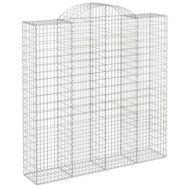 Gabionen mit Hochbogen 6 Stk. 200x50x200/220cm Verzinktes Eisen