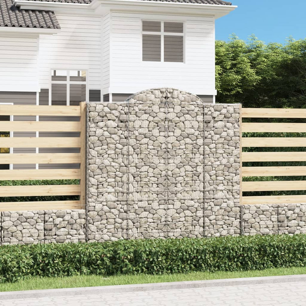 vidaXL Gabions avec arche haute 6 pcs 200x50x200/220 cm Fer galvanisé
