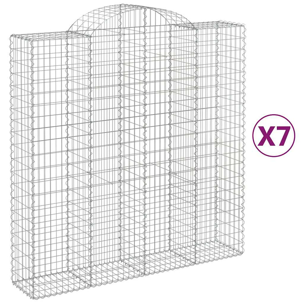 vidaXL Gabions avec arche haute 7 pcs. 200x50x200/220cm Fer galvanisé