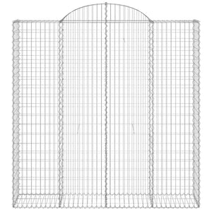 Gabionen mit Hochbogen 7 Stk. 200x50x200/220cm Verzinktes Eisen