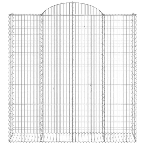 Gabionen mit Hochbogen 7 Stk. 200x50x200/220cm Verzinktes Eisen